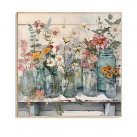 LIENZO 40 x 40 FLORES SILVESTRES