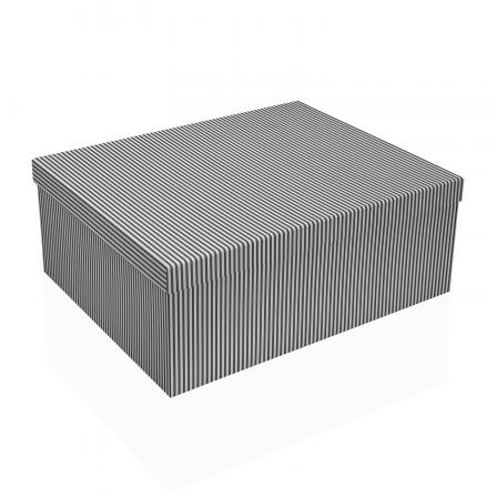 SET 15 CAJAS CARTON RAYAS GRISES