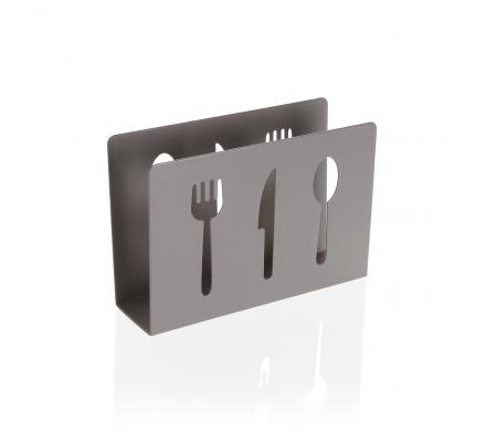 SERVILLETERO CUBIERTOS METALICO GRIS