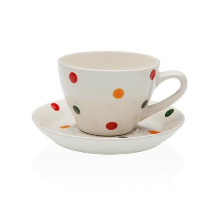 SET 6 TAZAS CAFE CON PLATO MELISSA