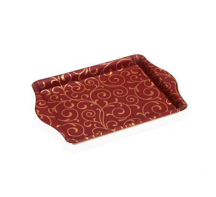 MINI BANDEJA SERPENTINE ROJA METALICA CON ASAS