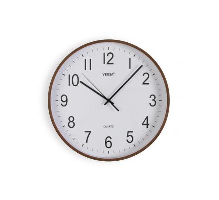 RELOJ PARED MADERA OSCURA 30CM