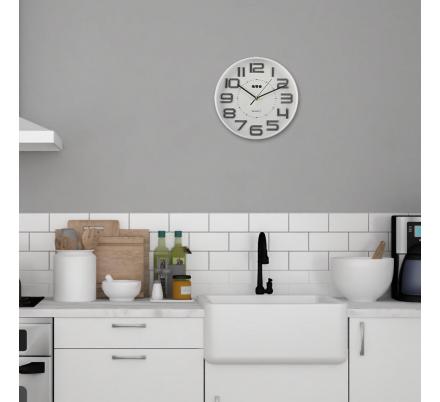 RELOJ PARED BLANCO 30CM DIA