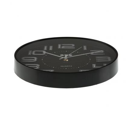 RELOJ DE PARED NEGRO 30CM DIA.