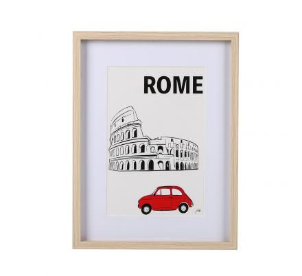 POSTER ROMA ENMARCADO EN MADERA 20 X 30