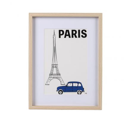 POSTER PARIS ENMARCADO EN MADERA 20 X 30