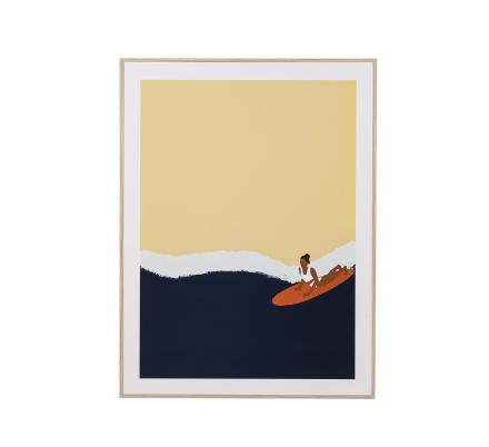 POSTER SURF 1 ENMARCADO EN MADERA 30 X 40