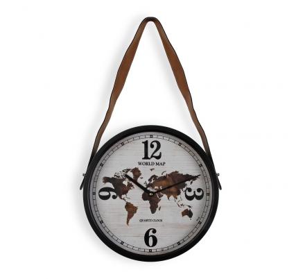 RELOJ DE PARED WORLD MAP 35CM