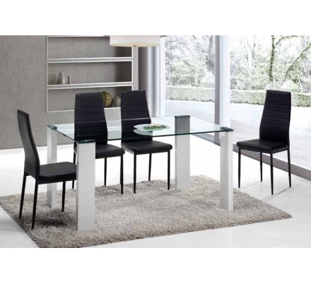 Mesa Salón/Comedor Oroco - Patas Blanco Brillo - 150 x 90