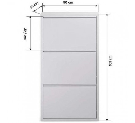 Zapatero 3 Puertas Blanco