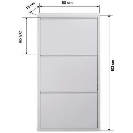 Zapatero 3 Puertas Blanco