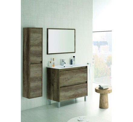 Columna Baño 2 Puertas Dakota Color Nogal