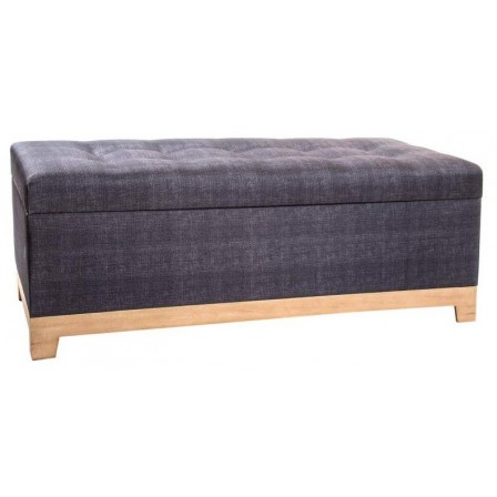 Baqueta Baúl Tejido Gris Pata Madera