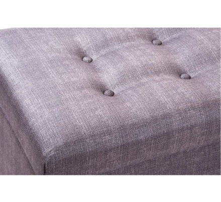 Baqueta Baúl Tejido Gris Pata Madera