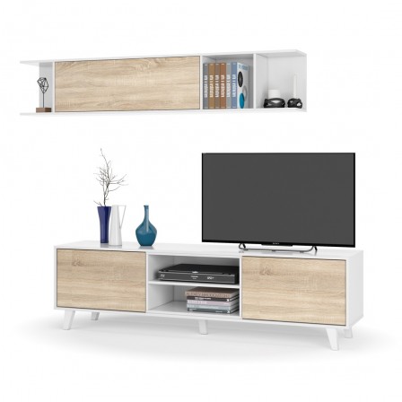 Mueble Salón Blanco - Roble Stylus Plus - Colección Nórdica