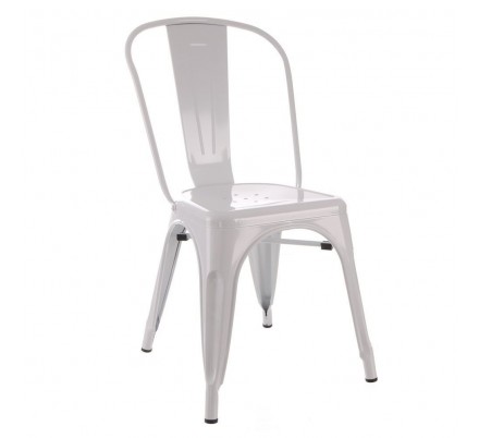 Silla Industrial Tolix Blanca Metal