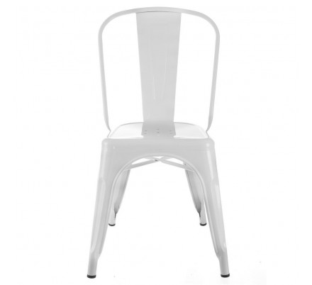 Silla Industrial Tolix Blanca Metal
