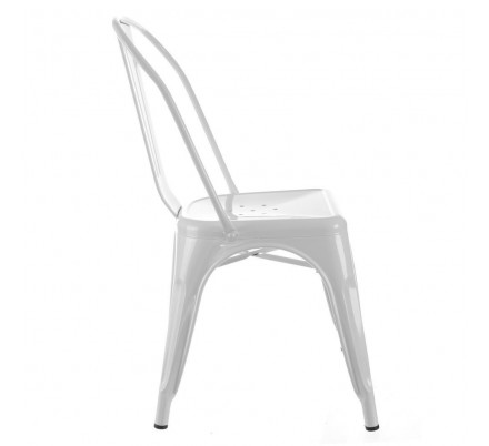 Silla Industrial Tolix Blanca Metal