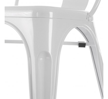 Silla Industrial Tolix Blanca Metal