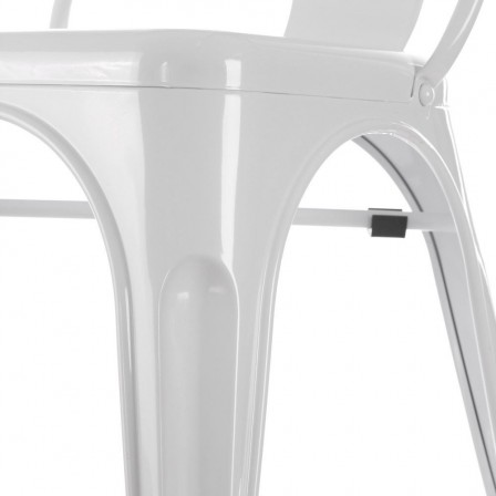 Silla Industrial Tolix Blanca Metal