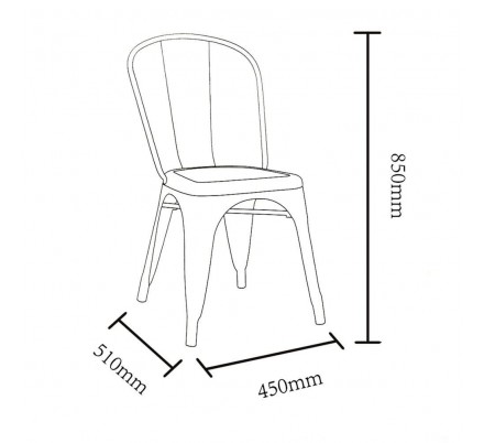 Silla Industrial Tolix Blanca Metal