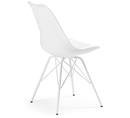 Silla Comedor Lars Estructura de Metal Color Blanco