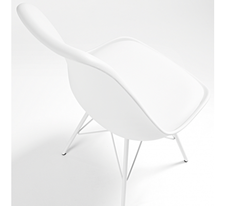 Silla Comedor Lars Estructura de Metal Color Blanco