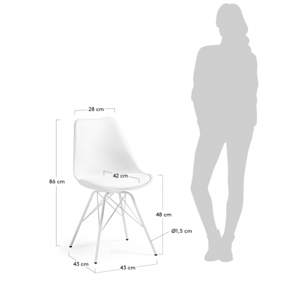 Silla Comedor Lars Estructura de Metal Color Blanco