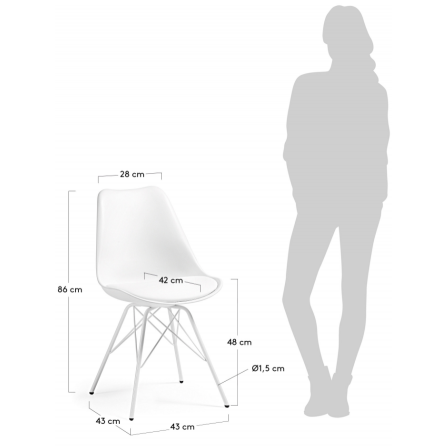 Silla Comedor Lars Estructura de Metal Color Blanco
