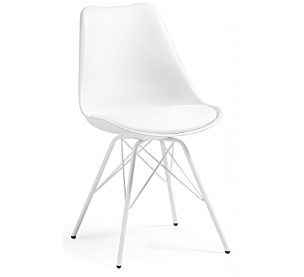 Silla Comedor Lars Estructura de Metal Color Blanco