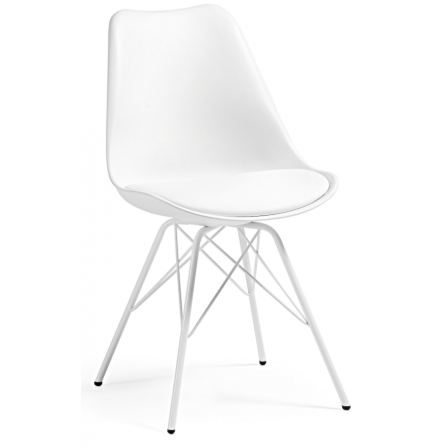 Silla Comedor Lars Estructura de Metal Color Blanco