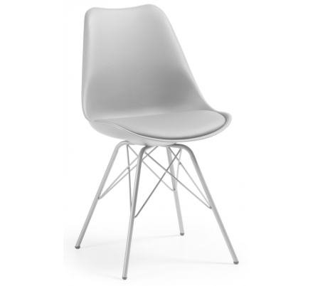 Silla Comedor Lars Estructura de Metal Color Gris