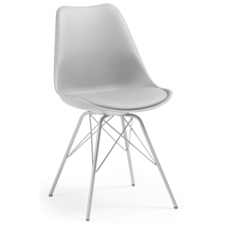 Silla Comedor Lars Estructura de Metal Color Gris