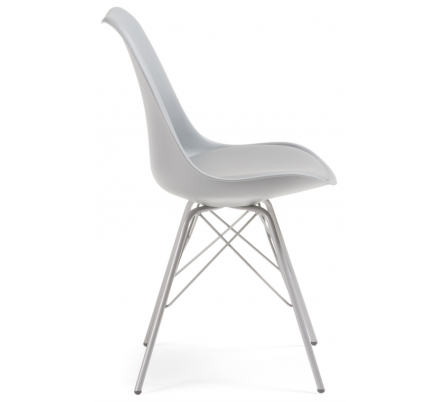 Silla Comedor Lars Estructura de Metal Color Gris