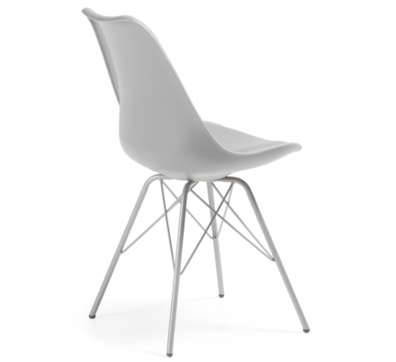 Silla Comedor Lars Estructura de Metal Color Gris