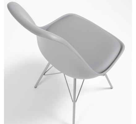 Silla Comedor Lars Estructura de Metal Color Gris