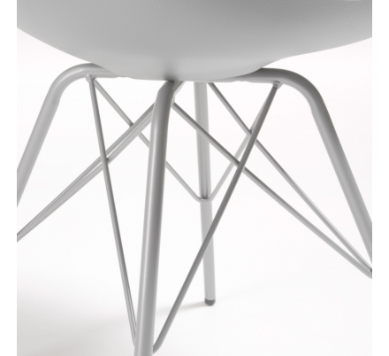 Silla Comedor Lars Estructura de Metal Color Gris