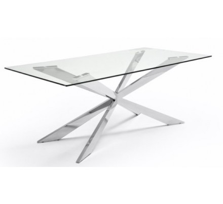 Mesa Comedor Acero Cromado Modelo Linving 200x100