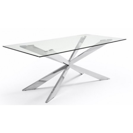 Mesa Comedor Acero Cromado Modelo Linving 200x100