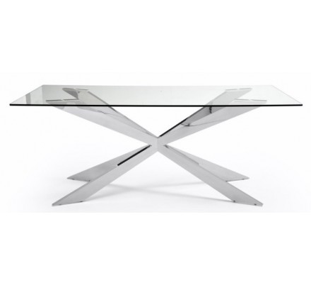 Mesa Comedor Acero Cromado Modelo Linving 200x100