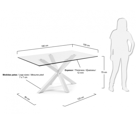 Mesa Arya Estructura Color Blanco 180X100