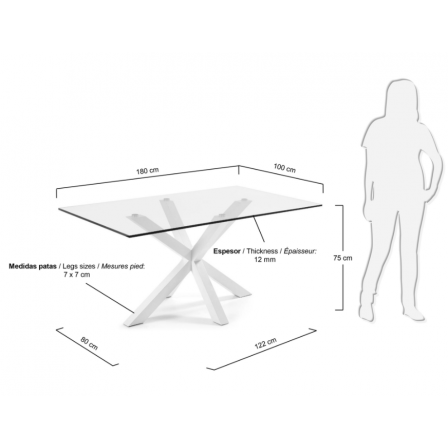 Mesa Arya Estructura Color Blanco 180X100