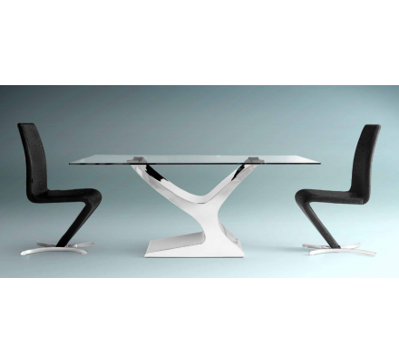 Mesa Comedor Cristal Estructura Cromada Modelo Esparta - Varias Medidas