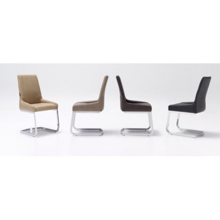 Silla Comedor Modelo Armada Tapizada Estructura Cromada - Varios Colores