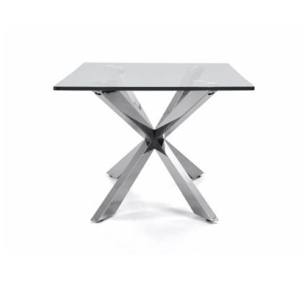 Mesa Centro Trento Acero Inoxidable Cromado Diseño Moderno