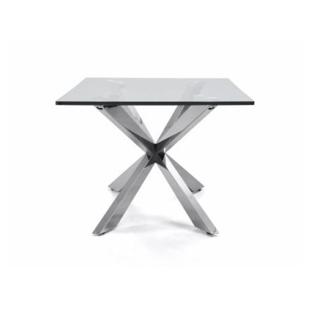 Mesa Centro Trento Acero Inoxidable Cromado Diseño Moderno