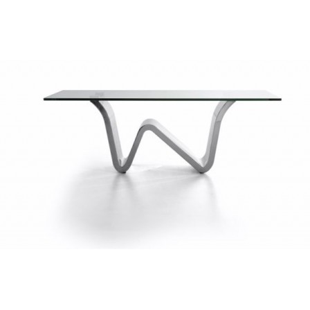 Mesa Centro Moderna Acero Inoxidable Pulido Modelo Moss