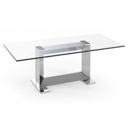 Mesa Centro Moderna Acero Inoxidable Pulido Modelo Kika