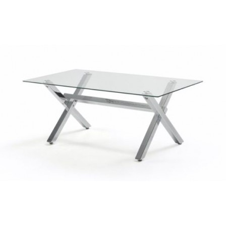 Mesa Centro Acero - Cristal Modelo Diversso 110x60