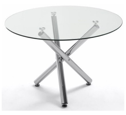 Mesa Comedor Estructura Cromada Modelo Spectra 110 Diámetro
